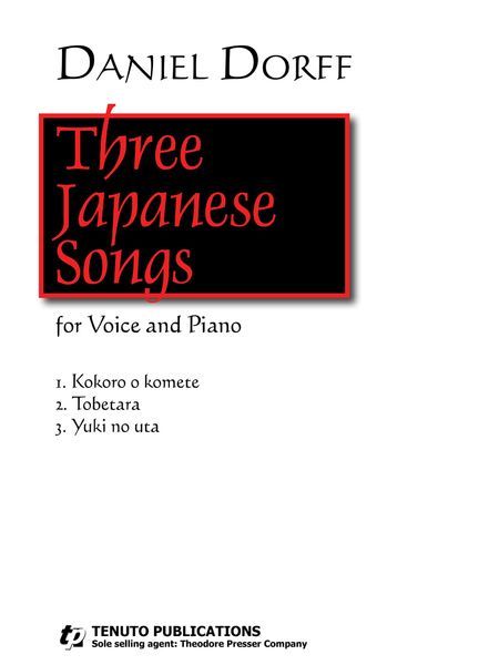 Three Japanese Songs : For Voice and Piano.