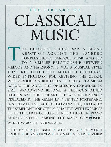 Library Of Classical Music : For Piano.