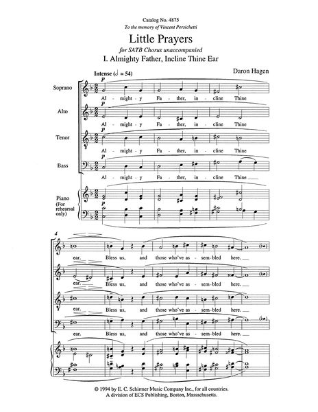 Little Prayers : For SATB Choir.