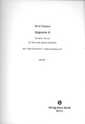 Epigramm IX - De Stellis/De Rore : Für Tenor (Oder Sopran) und Klavier.