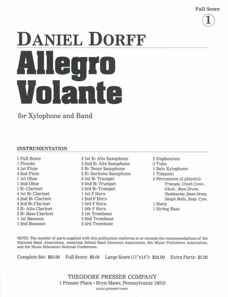 Allegro Volante : For Xylophone and Band.