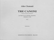 Tre Canoni : Per Flauto In Sol, Clarinetto, Pianoforte, Vibrafono E Viola (2007).