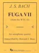 Fuga VII From The Well-Tempered Clavier, Book 2, BWV 876 : For Saxophone Quartet (SATB).