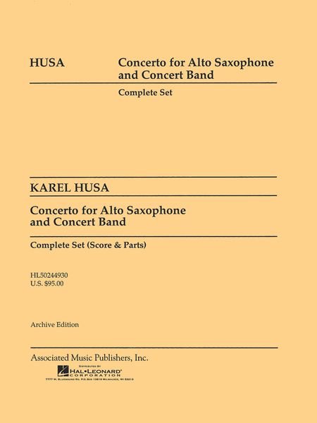 Concerto : For Alto Saxophone and Concert Band.
