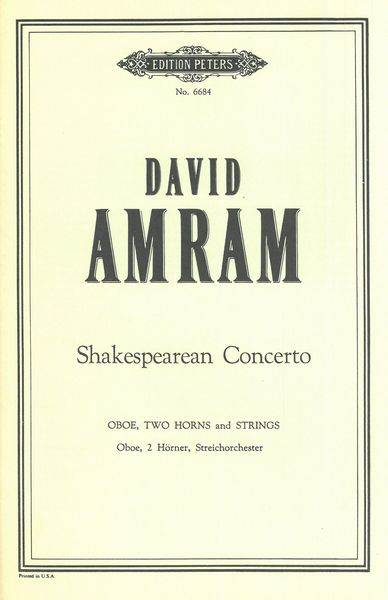 Shakespearean Concerto : For Oboe, 2 Horns, and Strings.