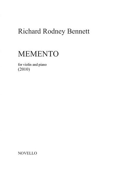 Memento : For Violin and Piano (2010).