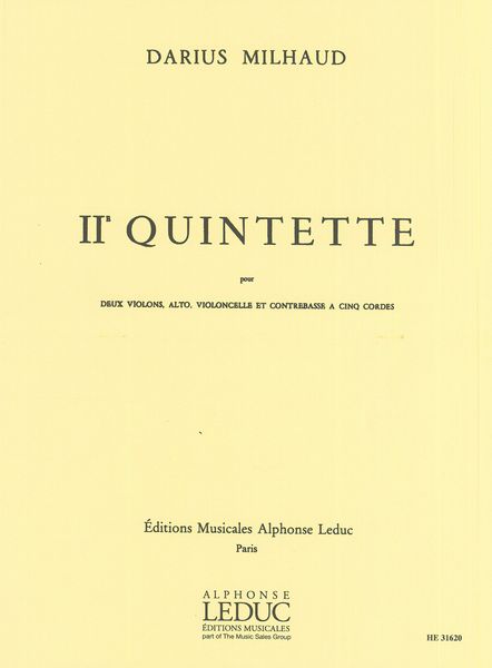 Quintet No. 2 : For 2 Violins, Viola, Cello and Double Bass.