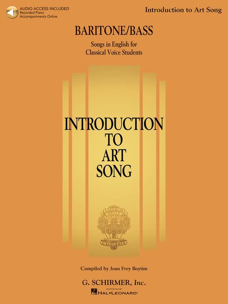 Introduction To Art Song - Songs In English For Classical Voice Students : For Baritone/Bass.