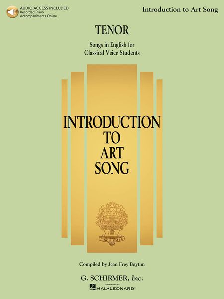 Introduction To Art Song - Songs In English For Classical Voice Students : For Tenor.