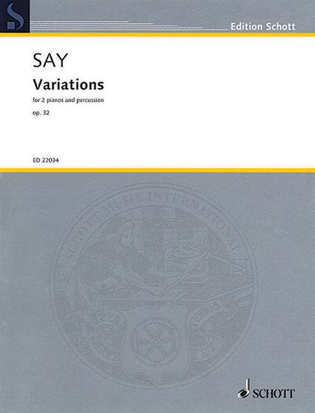 Variations, Op. 32 : For 2 Pianos and Percussion (2010).