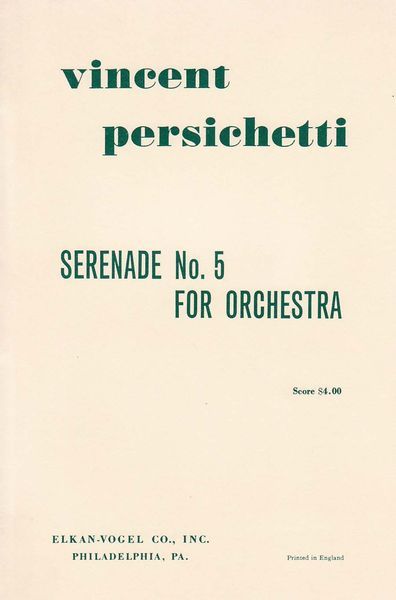 Serenade No. 5, Opus 43 : For Orchestra.