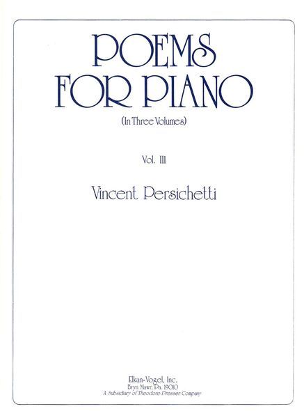 Poems For Piano, Op. 14 (In Three Volumes), Vol. 3.