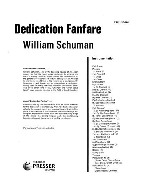 Dedication Fanfare : For Concert Band.