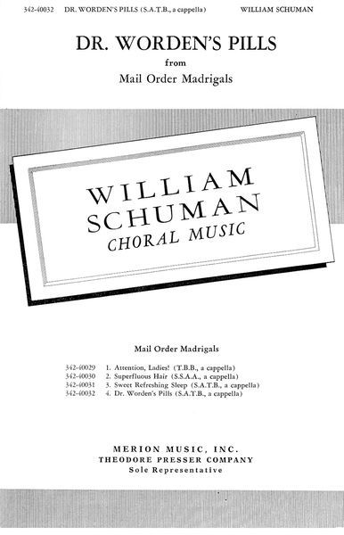 Mail Order Madrigals, No. 4 - Dr. Worden's Pills : For SATB A Cappella.