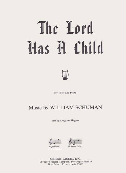 Lord Has A Child : For High Voice and Piano.