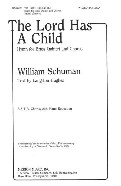Lord Has A Child : Hymn For Brass Quintet and Chorus - Piano reduction.