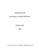 Grand Slam - In Memory of Jackie Robinson : For Small Orchestra (1993).