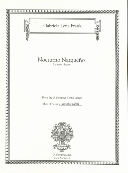 Nocturno Nazqueño : For Piano (2014).
