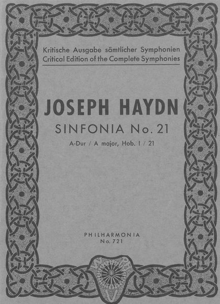 Sinfonia No. 21 In A Major, Hob. I:21.