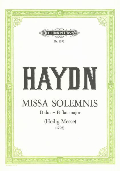 Missa Solemnis (Heilig-Messe) In Bb Major : For Chorus & Orchestra - Klavierauszug.