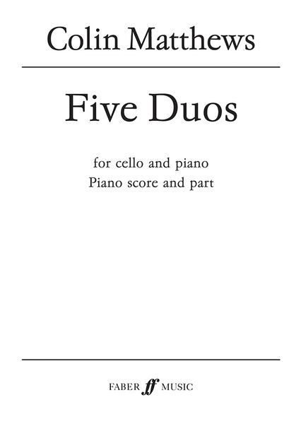 Five Duos : For Cello and Piano (1985).