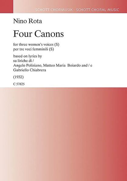 Four Canons : For Three Women's Voices (S) (1932).