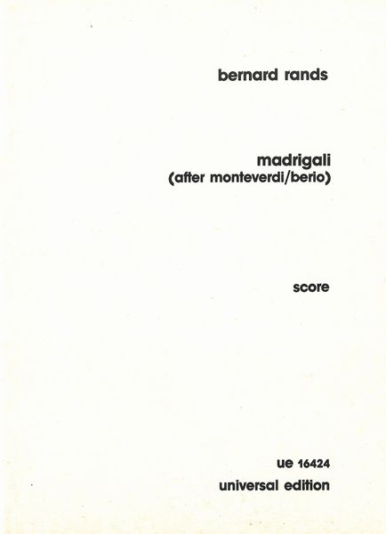Madrigali (After Monteverdi/Berio).