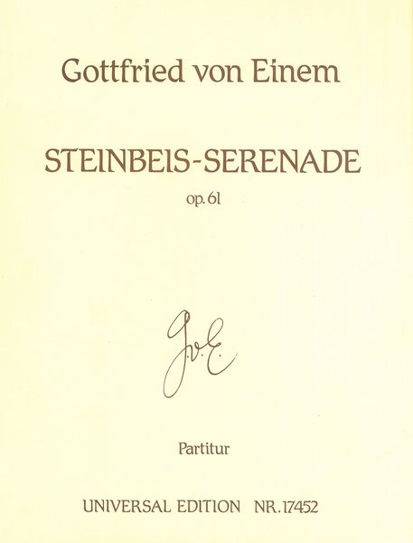 Steinbeis-Serenade, Op. 61 : Variationen Für 8 Instrumente.