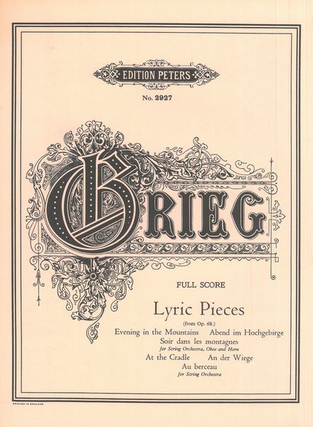 Lyric Pieces (From Op. 68) : For String Orchestra (Horn & Oboe).