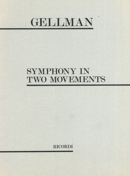 Symphony In Two Movements : For Orchestra.