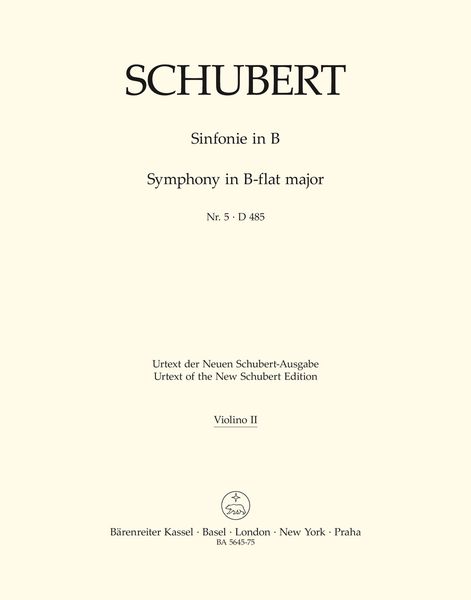 Symphony No. 5 In B Flat Major, D. 485.