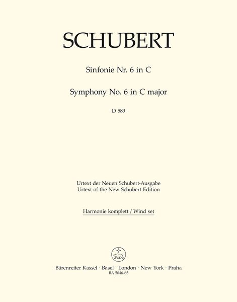 Symphony No. 6 In C Major, D. 589 / edited by Arnold Feil and Douglas Woodfull-Harris.