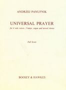 Universal Prayer : For 4 Solo Voices, 3 Harps, Organ and Mixed Chorus.