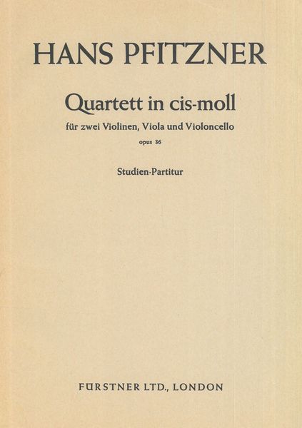 Quartett In Cis-Moll, Op. 36 : Für Zwei Violinen, Viola und Violoncello.