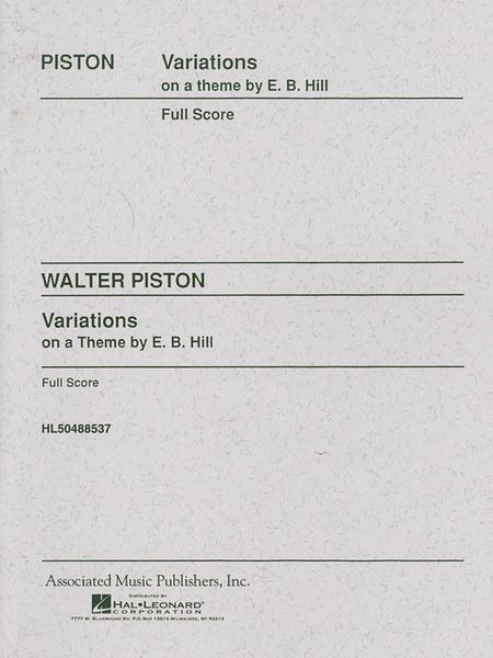 Variations On A Theme by Edward Burlingame Hill : For Orchestra.