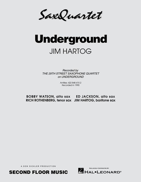 Underground : For Saxophone Quartet.
