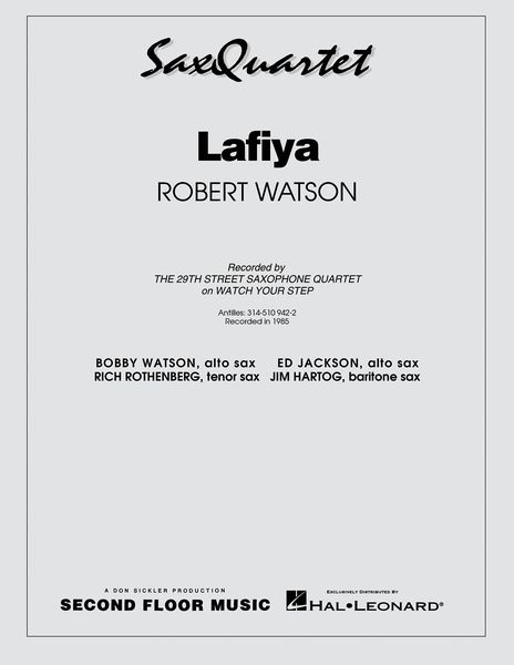 Lafiya : For Saxophone Quartet.