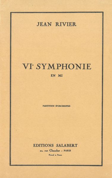 VIe Symphonie En Mi.