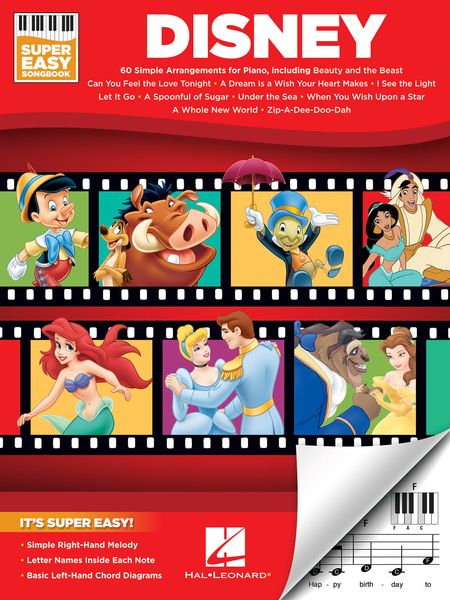 Disney - Super Easy Songbook : 60 Simple Arrangements For Piano.