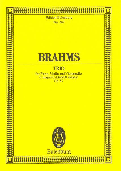 Piano Trio In C Major, Op. 87 : For Piano, Violin and Cello.