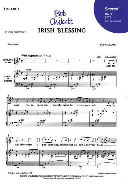 Irish Blessing : For SATB and Piano.