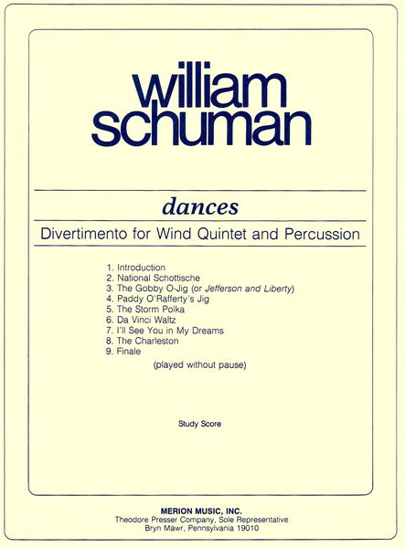 Dances : Divertimento For Wind Quintet and Percussion.