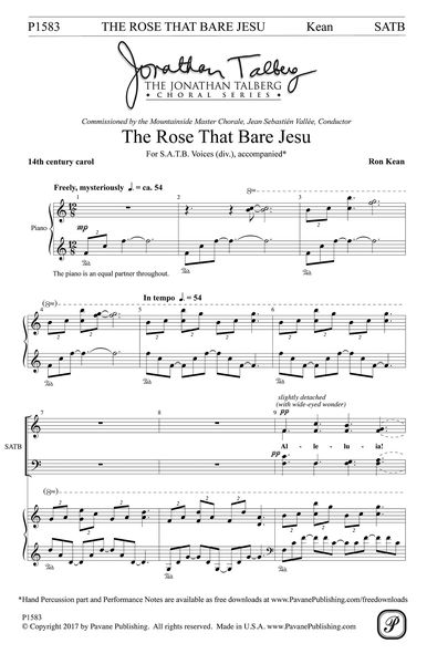 Rose That Bear Jesu : For SATB Divisi and Piano.