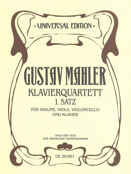 Piano Quartet, 1st Movement / edited by Manfred Wagner-Artzt.