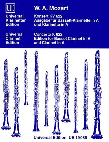 Concerto K. 622 : Edition For Basset Clarinet In A & Clarinet In A - Piano reduction.