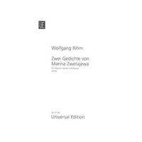Zwei Gedichte von Marina Zwetajew : Für (Mezzo-) Sopran und Klavier (2016).