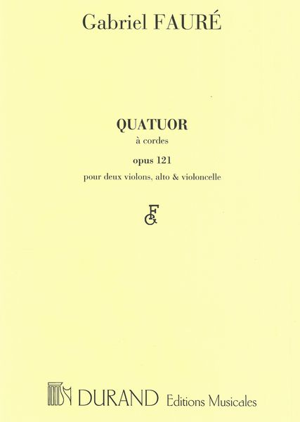 Quartet A Cordes, Op. 121 In E Minor : Playing Parts.