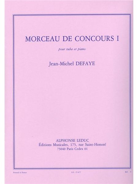 Morceau De Concours I : Pour Tuba Et Piano.