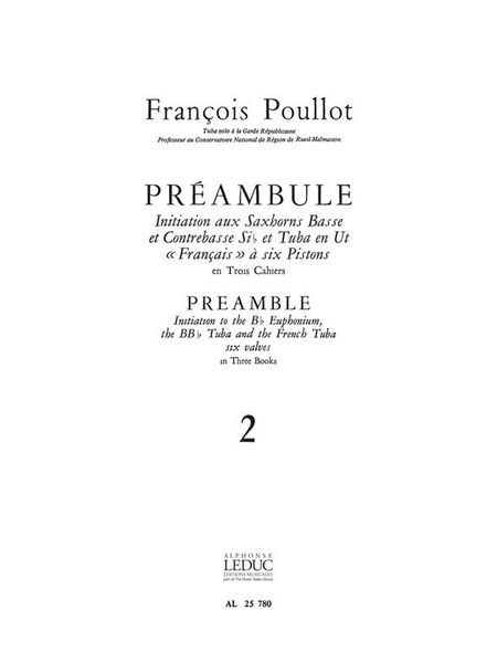 Preambule, Vol. 2 : Initiation To The Bb Euphonium, Bb Tuba and French Tuba.