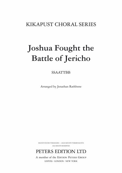 Joshua Fought The Battle of Jericho : For SSAATTBB A Cappella / arr. Jonathan Rathbone.